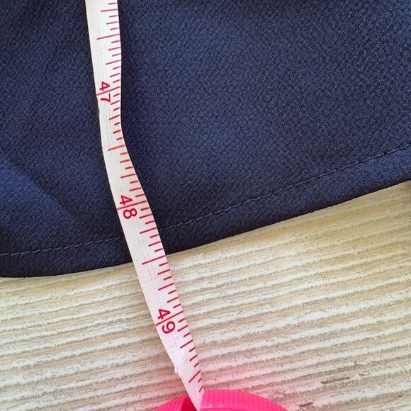 New Park & Fifth Kendal Tie Midi Dress Navy Bubble Satin Medium - Picture 9 of 10